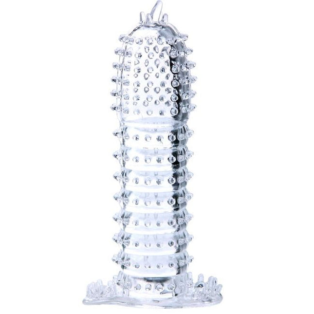 Baile transparente silikon penishülle 14 cm mit erhabenen kreisförmigen punkten und kleinen stacheln
