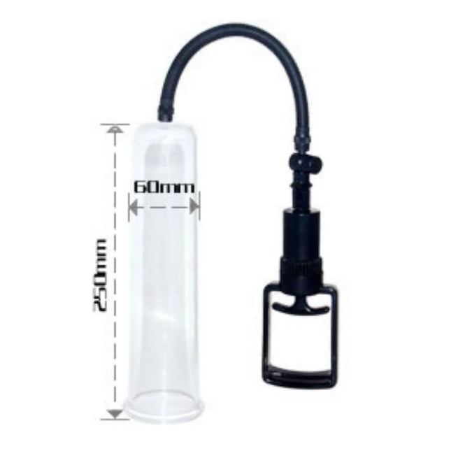 Baile penivergrößerung penis vakuumsystem 25 cm mit klarem glasvakuumpumpe schwarzem griff und schlauch 250 mm hoch