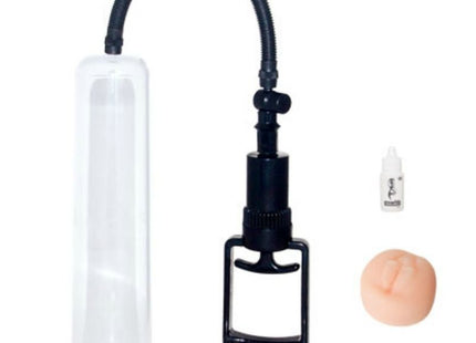 Baile penisvergrößerung vakuumsystem 25 cm schwarz und transparent mit flexiblem schlauch und griff auf basis