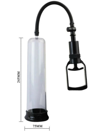 Baile penisvergrößerungssystem mit vibration schwarzer und transparenter vakuumpumpe mit flexiblem schlauch und griff