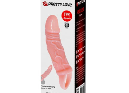 Rosa tpr penisverlängerungshülle mit gurt 13,5 cm in einer pretty love markenbox