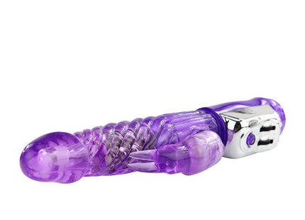Baile persischer elite kaninchen lila durchsichtiger plastik vibrator mit silbernem metallischem kontrollkopf