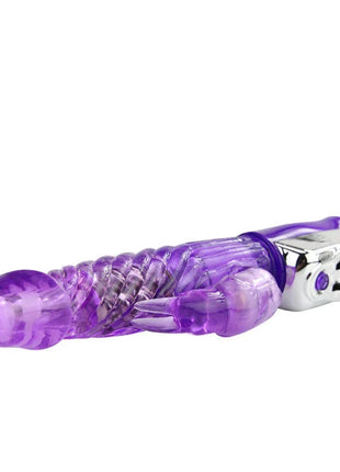 Baile persischer elite kaninchen lila durchsichtiger plastik vibrator mit silbernem metallischem kontrollkopf