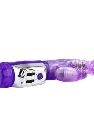 Baile persischer elite kaninchen transparent violetter silikon vibrator mit silberner metallsteuerung und violettem led licht