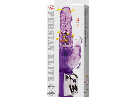 Lila translucent silikon vibriert toy mit silberner metallbasis und bedienfeld baile persischer elite kaninchen