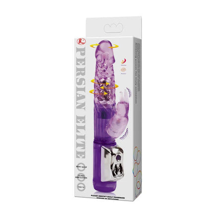 Lila translucent silikon vibriert toy mit silberner metallbasis und bedienfeld baile persischer elite kaninchen
