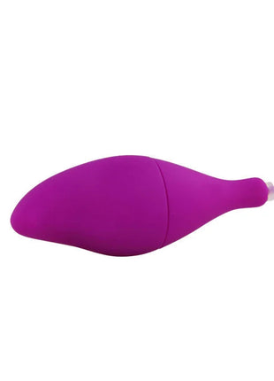 Lila silikon vibrator in teardrop-form mit glatter oberfläche und dünner schnur von baile pleasure shell12