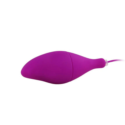 Lila silikon vibrator in teardrop-form mit glatter oberfläche und dünner schnur von baile pleasure shell12