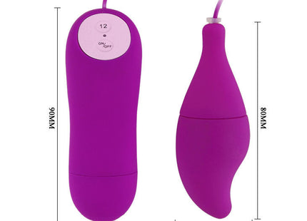 Lila silikonferngesteuerter vibrator mit rundlichem tropfenförmigem kopf und ergonomischem griff von baile pleasure shell12