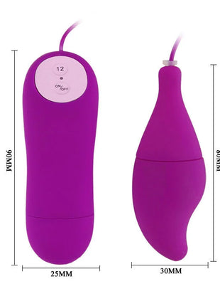 Lila silikonferngesteuerter vibrator mit rundlichem tropfenförmigem kopf und ergonomischem griff von baile pleasure shell12