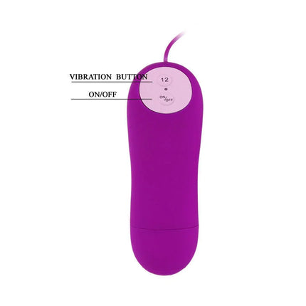 Lila silikon-vibrationsgerät baile pleasure shell12 mit abgerundetem kopf und vibrationskontrolldrehknopf