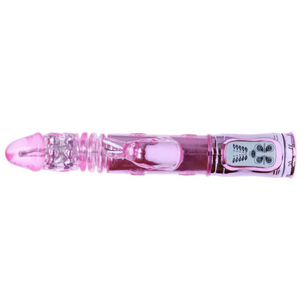 Baile pochender bunny pink rampant rotator pink durchsichtiger vibrierender stift mit klarem strukturiertem kopf und bedienfeld