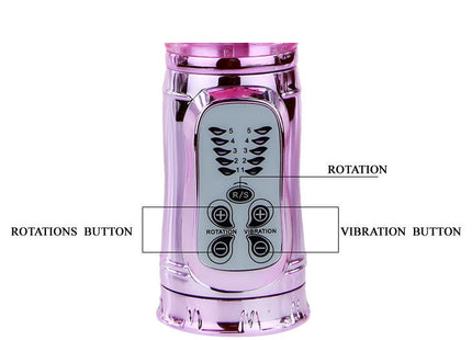 Pink metallischer zylindrischer vibrator baile pochender bunny pink rampant rotator mit intensitätseinstellungen und vibrationsknöpfen