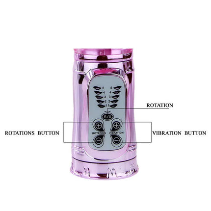 Pink metallischer zylindrischer vibrator baile pochender bunny pink rampant rotator mit intensitätseinstellungen und vibrationsknöpfen