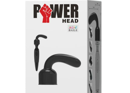 Schwarzer plastik g-punkt massager kopf mit gebogenem griff und spitzem ende für baile power head