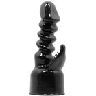 Schwarzer glänzender kunststoff cockring mit spiralmuster und gezacktem rand für baile power head klitorisstimulation