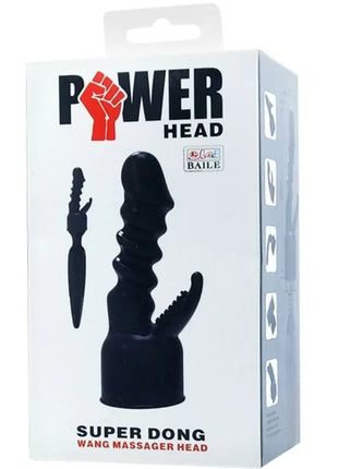 Schwarzer silikon ersatzkopf power head mit strukturierter, gerillter oberfläche und krallenförmigem hervorstand von baile