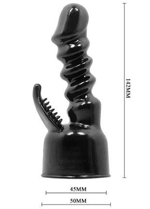 Schwarzer glänzender silikon cockring mit spiraldetail und gezahntem krallenaufsatz für klitorisstimulation