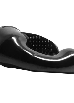 Schwarzer glänzender plastik-saugnapf mit ergonomischem design und perforiertem innenraum für baile power head massagergy punkt stimulation und klitoris
