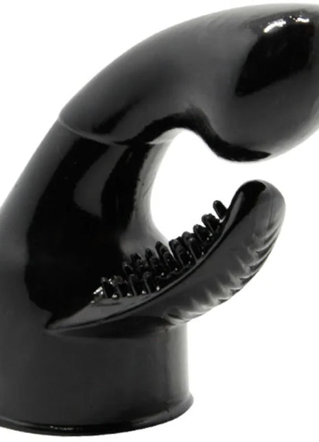Schwarzer glänzender plastikklauenaufsatz mit gezahnten zähnen für baile power head massagepunkt stimulation und klitoris