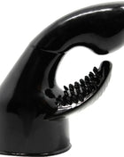 Schwarzer glänzender silikonaufsatz handform mit scharfen zähnen für baile power head massagergy stimulation