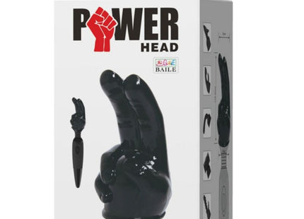 Baile schwarze glänzende plastik power head doppelfinger kopf für handdesign massager austauschbar