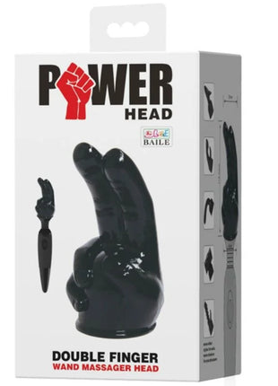 Baile schwarze glänzende plastik power head doppelfinger kopf für handdesign massager austauschbar