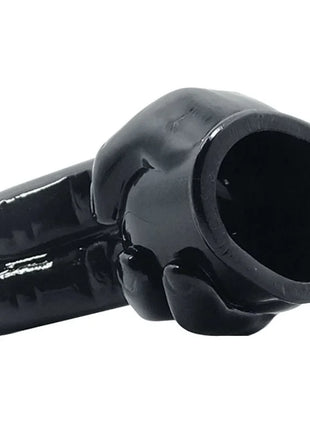 Schwarzer glänzender silikon-ring in handform mit glattem rundem design und offenem griff für baile power headauswechselbarer kopf massager