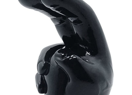 Shiny schwarzes keramikdesign handskulptur peace zeichen als austauschbarer kopf für handdesign massager