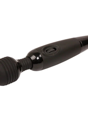 Schwarzer silikon massagestab baile mit strukturierter runder kopf und glattem griff kraftvolles kompaktes design