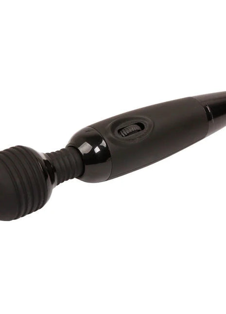 Schwarzer silikon massagestab baile mit strukturierter runder kopf und glattem griff kraftvolles kompaktes design