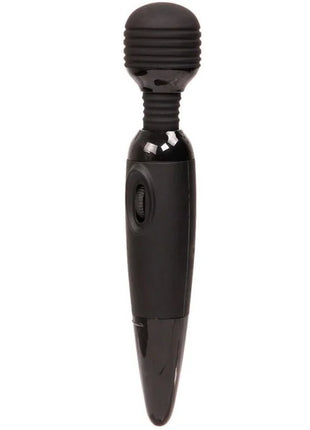Baile power kraftvolles kompaktes massager schwarzer silikonummantelter stabvibrator mit glänzendem finish und strukturiertem griff