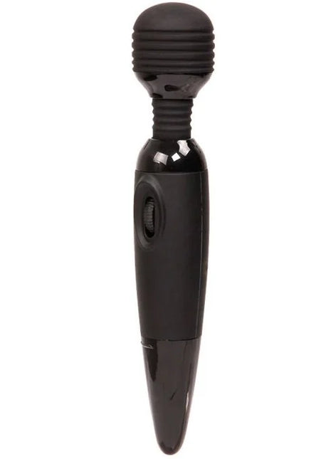 Baile power kraftvolles kompaktes massager schwarzer silikonummantelter stabvibrator mit glänzendem finish und strukturiertem griff
