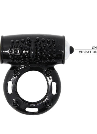 Schwarzer silikonring baile power ring vibrator ring 10v mit strukturierter oberfläche und weißem ein aus knopfe