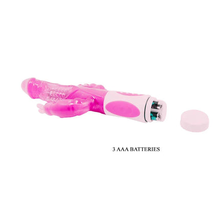 Baile pretty bunny dreifacher vibrator rotator in pink und weiß mit strukturiertem silikonoberfläche
