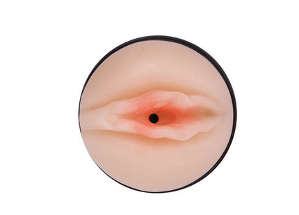 Realistischer BAILE pussy vagina vibrator aus fleischfarbenem silikon mit schwarzem rand und roten details