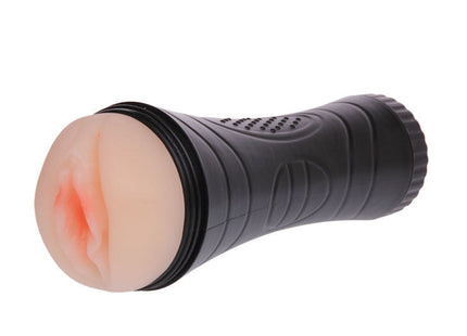Schwarzer silikon cockring mit hautfarbenem realistischem mundstück baile pussy vagina vibrator 7 rhythmen ciberskyn