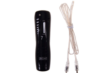 Baile pussy vagina vibrator in schwarz mit silbernen akzenten und spiralkabel mit klaren verbindern
