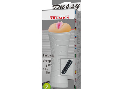 Weißer baile pussy vagina vibrator mit rosa hautfarbener öffnung und strukturierter silikonoberfläche