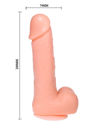 Peachfarbener realistischer silikon dildo mit vibration und rotation 20 cm länge von baile