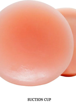 Peachfarbener realistischer dildo dong aus silikon mit saugnapf funktion vibration und rotation 20 cm