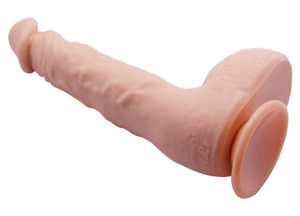 Peachfarbener silikon dildo mit abgerundetem kopf und saugnapfbasis baile realistischer dildo jason natur 24 cm