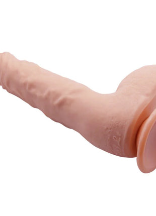 Peachfarbener silikon dildo mit abgerundetem kopf und saugnapfbasis baile realistischer dildo jason natur 24 cm