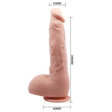 Pink silikon realistischer dildo jason natur 24 cm mit realistischem struktur und maßen höhe 240 mm basis 66 mm kopfdurchmesser 41 mm