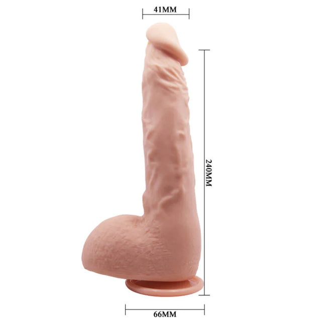 Pink silikon realistischer dildo jason natur 24 cm mit realistischem struktur und maßen höhe 240 mm basis 66 mm kopfdurchmesser 41 mm