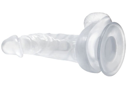 Klarer silikon dildo mit saugnapf und texturiertem schaft in transparent von baile 16,7 cm lang