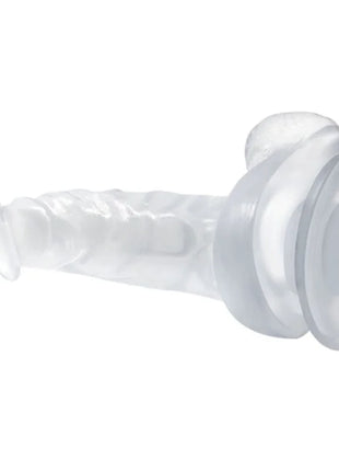 Klarer silikon dildo mit saugnapf und texturiertem schaft in transparent von baile 16,7 cm lang