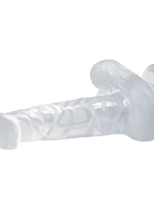 Transparent silikon dildo von baile mit texturierten rillen, rundem kopf und saugnapf, 16,7 cm lang