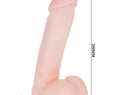 Baile realistischer dildo mit vibration 20 cm in pfirsichfarbenem silikon mit gerundetem kopf und basis
