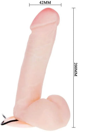 Baile realistischer dildo mit vibration 20 cm in pfirsichfarbenem silikon mit gerundetem kopf und basis